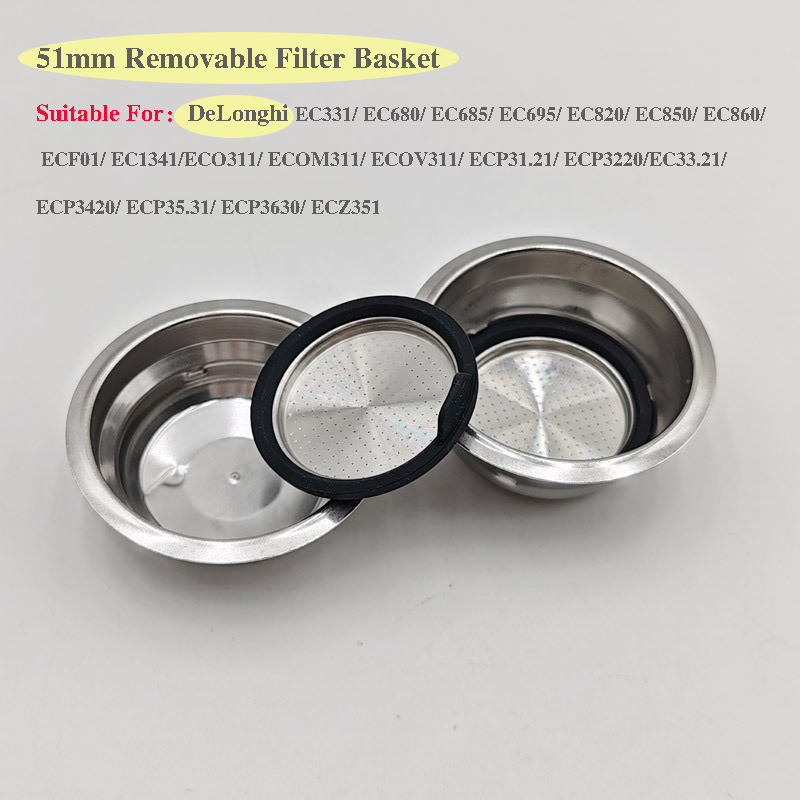Coffee Equipment Filter - 51mm Coffee Machine Accessories Removable Filter