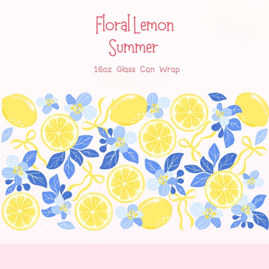 Lemon Floral UV DTF Transfer S - Espresso Shot Glass 评论和价格