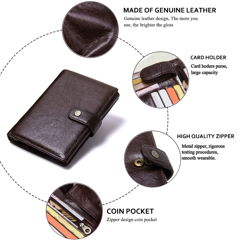 Casual Genuine Leather Wallet  - Coffee Equipment Travel Bag 评论和价格